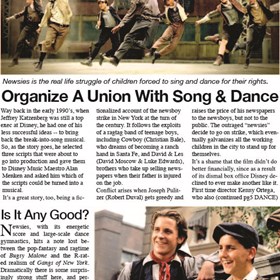 InDesign Projects: Newsies Review Layout